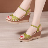 Niulatu 32-43 Elegant Platform Wedges Shoes for Women Summer 2025 Office Beach Mom High Heels Sandals Soft Leather Shoe DJSE