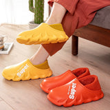 Niulatu Waterproof Non-Slip Home Slippers Men Cotton Shoe EVA Slippers Winter Warm Indoor Ladies Soft Couples Platform Shoes Zapatos DJSE