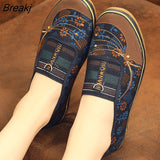 Niulatu Women Flats Shoes Autumn Retro Female Sneakers Old Beijing Cloth Shoes Mujer Slip-On Breathable Lazy Mom Shoes Zapatillas Mujer DJSE