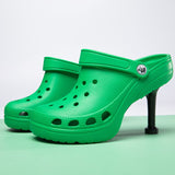 Niulatu Women Sandals Hole Hole Slippers Sexy Heel Slippers Sandal Shoes Woman Thin High Heels Sandal Lady Pump Heels Woman DJSE