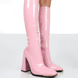 Niulatu Women Platform Thigh Boots Pink Black Party Shoes Plus Size Patent Leather Ytmtloy Knee High Botines De Mujer Sexy DJSE
