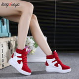 Niulatu red white Black pink Hidden Wedge Heels Casual Shoes tenis feminino High Top Shoes Trainers Women Zapatos Mujer 2025 DJSE