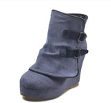 Niulatu Boots for Women Suede Wedges Zipper Solid Color Short Booties Round Toe Shoes Boots-women Dropshipping 2025 DJSE