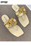 Niulatu on Sale 2025 High Quality Fashion Women's Slippers Open Toe Outdoors Flat Sandals Casual Flip-flops Zapatos Mujer DJSE