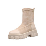 Niulatu Women Boots Black Sock Boots 2025 New Punk Gothic Women's Ankle Shoes Platform Shoes Women White Sock Boots Cool Ladies DJSE