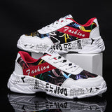 Niulatu Lovers Fashion Graffiti Sneakers Men Shoes Colorful Print Men Casual Sneakers Breathable Trainers Man zapatillas hombre DJSE