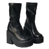 Niulatu Boots Shoes For Women Goth Gothic Fashion Mid Calf Ankle Women's Boots Female 2025 Winter Brand INS botas mujer DJSE