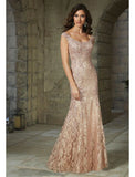 Niulatu Party Dress Elegant Floral Wedding Guest Formal Evening Dress Scoop Neck Sleeveless Floor Length Lace with Lace Insert Pattern / HZ1007