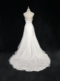 Unique Bridal Gown A Line Spaghetti Straps Long White 70s Wedding Dresses Vintage Bridal Gowns HZ1214