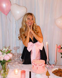 Modest A Line Sweetheart Black Mini Short Formal 8th Grade Homecoming Dresses Summer Middle School Hoco Dress 18th Birthday Outfits With Pink Bow HZ1214