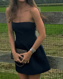 Sexy Sheath Strapless Black Satin Mini Short Formal 8th Grade Homecoming Dresses Summer Middle School Hoco Dress 20th Birthday Outfits HZ1214