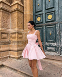 Sexy Ball Gown Square Neck Pink Mini Short Formal 8th Grade Homecoming Dresses Summer Middle School Hoco Dress 18th Birthday Outfits HZ1214