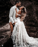Unique Bridal Dress A Line Off The Shoulder White Tulle Lace Long Wedding Dresses Pretty Bridal Gowns HZ1214