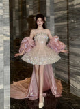 Niulatu Ball Gown Scoop Neck Champagne Beads Sequin Mini Short Formal 8th Grade Homecoming Dresses Middle School Short Cocktail Dress Hoco Outfits HZ1214