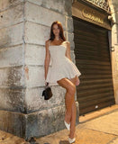 Niulatu A line Spaghetti Straps Short Length Formal 8th Grade Homecoming Dresses Middle School Short Cocktail Dress Hoco Outfits HZ1214