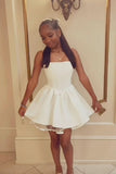 Niulatu A line Square Short White Formal 8th Grade Homecoming Dresses Middle School Short Cocktail Gowns Graduation Dress Hoco Outfits HZ1214