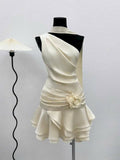 Niulatu Sheath One Shoulder Short Mini Formal 8th Grade Homecoming Dresses Middle School Short Cocktail Dress Hoco Outfits HZ1214