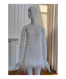 Niulatu A line Scoop Neck Sequin White Short Grad Dress Inspo Short Mini Formal 8th Grade Homecoming Dresses High School Hoco Court Dress Graduation Dress 18th Birthday Outfits HZ1214