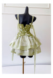 Niulatu Ball Gown Spaghetti Straps Green Satin Grad Dress Inspo Short Mini Formal 8th Grade Homecoming Dresses High School Hoco Court Dress Graduation Dress Cocktail Outfits HZ1214