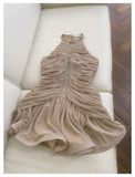 Niulatu Sheath Scoop Neck Champagne Short Grad Dress Inspo Short Mini Formal 8th Grade Homecoming Dresses High School Hoco Court Dress Graduation Dress 18th Birthday Outfits HZ1214