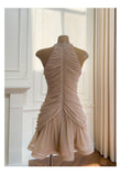 Niulatu Sheath Scoop Neck Champagne Short Grad Dress Inspo Short Mini Formal 8th Grade Homecoming Dresses High School Hoco Court Dress Graduation Dress Cocktail Outfits HZ1214