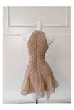 Niulatu Sheath Scoop Neck Champagne Short Grad Dress Inspo Short Mini Formal 8th Grade Homecoming Dresses High School Hoco Court Dress Graduation Dress 18th Birthday Outfits HZ1214