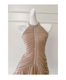 Niulatu Sheath Scoop Neck Champagne Short Grad Dress Inspo Short Mini Formal 8th Grade Homecoming Dresses High School Hoco Court Dress Graduation Dress Cocktail Outfits HZ1214