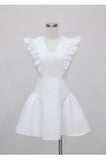 Niulatu Ball Gown V Neck White Satin Short Mini Formal 8th Grade Homecoming Dresses Middle School Short Birthday Gowns Graduation Dress Hoco Outfits HZ1214