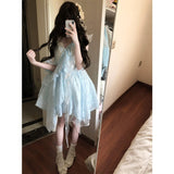 Niulatu Ball Gown Spaghetti Straps Light Blue Lace Summer 18th Birthday Dress Lolita Dress Birthday Outfits Lolita Outfit HZ1214