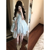 Niulatu Ball Gown Spaghetti Straps Light Blue Lace Summer 18th Birthday Dress Lolita Dress Birthday Outfits Lolita Outfit HZ1214