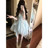 Niulatu Ball Gown Spaghetti Straps Light Blue Lace Summer 18th Birthday Dress Lolita Dress Birthday Outfits Lolita Outfit HZ1214