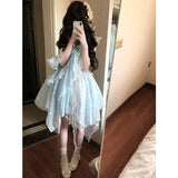 Niulatu Ball Gown Spaghetti Straps Light Blue Lace Summer 18th Birthday Dress Lolita Dress Birthday Outfits Lolita Outfit HZ1214