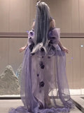 Niulatu Ball Gown Spaghetti Straps Chiffon Lilac Summer 18th Birthday Dress High Low Lolita Dress 21st Birthday Outfits HZ1214