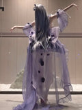Niulatu Ball Gown Spaghetti Straps Chiffon Lilac Summer 18th Birthday Dress High Low Lolita Dress 21st Birthday Outfits HZ1214
