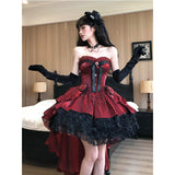 Niulatu Ball Gown Sweetheart Red Black Mini Summer 16th Birthday Dress Lolita Dress Mini 18th Birthday Outfits Short Lolita Outfit HZ1214