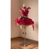 Niulatu Ball Gown Straps 2 Pieces Lace Pink Mini Summer 16th Birthday Dress Lolita Dress Mini 18th Birthday Outfits Short Lolita Outfit HZ1214