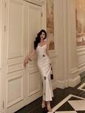 Classy Mermaid White Satin Long 18th Birthday Dress Party Gown 21st Birthday Outfits Birthday Dress Ideas For Women HZ1214