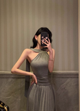 Elegant A line Gray Sleeveless 21st Birthday Dress Party Gown Birthday Outfits Birthday Dress Ideas For Women HZ1214