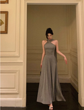 Elegant A line Gray Sleeveless 21st Birthday Dress Party Gown Birthday Outfits Birthday Dress Ideas For Women HZ1214