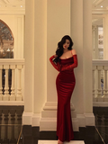 Elegant Mermaid Spaghetti Straps Red Lace 21st Birthday Dress Party Gown Birthday Outfits Birthday Dress Ideas For Women HZ1214