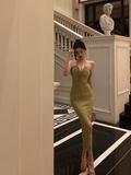 Sexy Sheath Halter Green Sleeveless 21st Birthday Dress Party Gown Birthday Outfits For Women HZ1214
