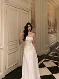 Classy A line Strapless White Sleeveless 18th Birthday Dress Party Gown Birthday Outfits Birthday Dress Ideas For Women HZ1214