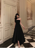Classy A line Strapless Black Sleeveless 18th Birthday Dress Party Gown Birthday Outfits Birthday Dress Ideas For Women HZ1214