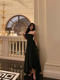 Classy A line Strapless Black Sleeveless 18th Birthday Dress Party Gown Birthday Outfits Birthday Dress Ideas For Women HZ1214