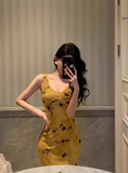 Elegant Sheath V Neckline Yellow 18th Birthday Dress Party Gown Birthday Outfits Birthday Dress Ideas For Women HZ1214