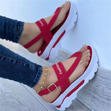 Niulatu Clip Toe Platform Sandals Women Strap Buckle Summer Beach Shoes Woman Non-Slip Thick Bottom Wedges Sandalias Mujer DJSE
