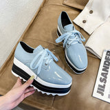 Niulatu Spring New Women Flat Platform Shoes Slip On Moccains Ladies Casual Shoes Woman Thick Sole Brogue Creepers Sneakers DJSE