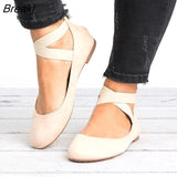 Niulatu Matte Round Toe Women's Ankle Strap Hollow Single Shoes Ballet Flats Spring 2025 Ladies Fashion Comfortable Female Rome DJSE