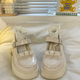 Niulatu on heels 2025 new platform shoes kawaii heart buckle lolita shoes uniform bow thick heels Mary Jane shoes women's shoes DJSE