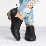 Niulatu Women&#39;s Fashion Spring Autumn Ankle Women Boots Square Heel Slip On Female High Heels Single Shoes Pointed Toe Casual shoes DJSE